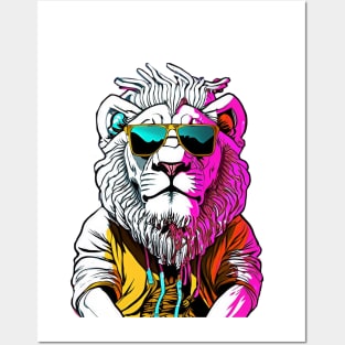 Concrete Safari: Lion's Selfie in Urban Gear Posters and Art